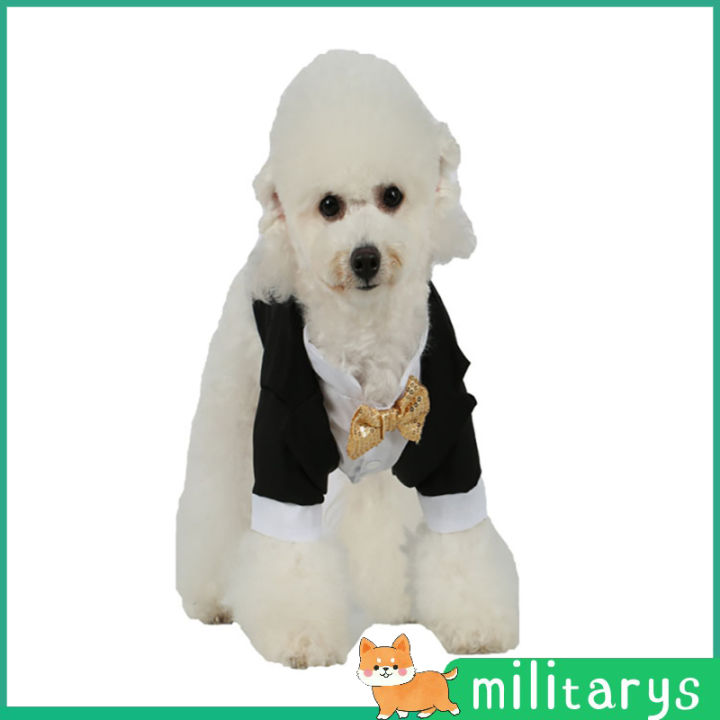 ชุดชุดทักซิโดของสุนัขสุนัขแบบเป็นทางการเสื้อชุดสุนัขขนาดเล็กชุดสุนัขสไตล์ฝรั่งเศสบูลด็อกชุดคริสต์มาส