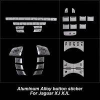 Jaguar Car Tuning Car Button Stickers For Jaguar XJL X351 Accessories XJ Parts Silver Alloy Door Locks Trunk Button Auto Decals