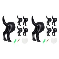 10Pcs Dog Tail Hooks With Set Screws &amp; Double Sided Adhesive Tapes Hat Coat Key Wall Mounted Hanger For Home And Kitchen Picture Hangers Hooks