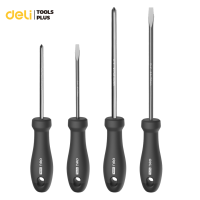 Deli ชุดไขควง เซ็ตไขควง หัวแฉก หัวแบน เซ็ตประแจ 4 ชิ้น มี 2 หัว 4 ด้าม Screwdriver Sets