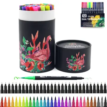 12/60//100/120PCS Dual Tip Brush Marker Pen Fine Liner Watercolor Art Markers  For Coloring Drawing Painting sketching markers