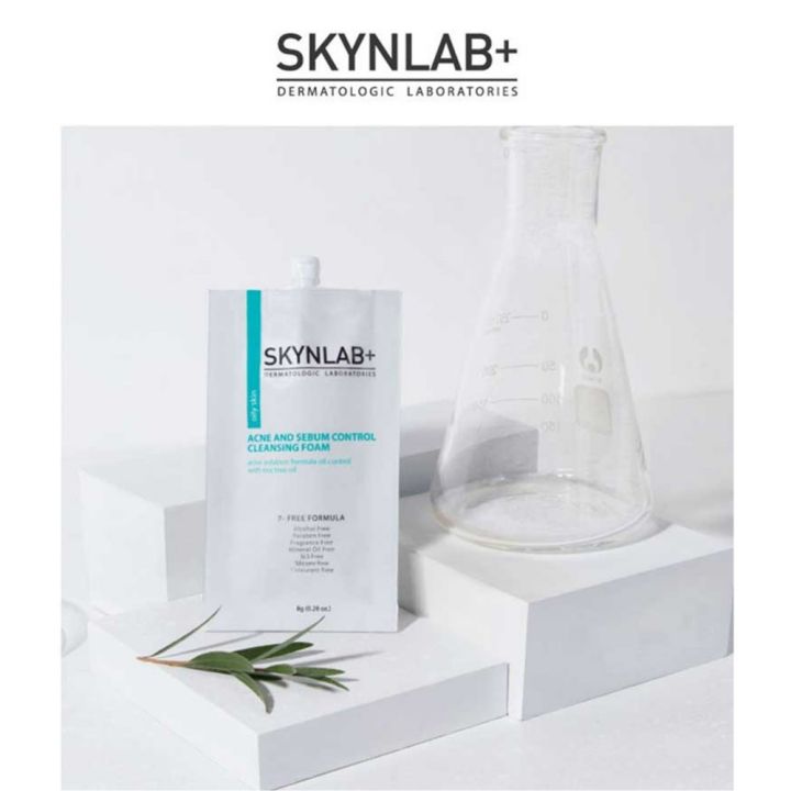 skynlab-แอคเน่แอนด์ซีบัมคอนโทรลคลีนซิ่งโฟม-8-กรัม-ผลิตภัณฑ์ทำความสะอาดผิวหน้า-โฟม-ครีม-ล้างหน้า-สำหรับคนผิวมัน-acne