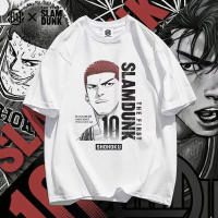 SLAM DUNK พิมพ์เสื้อยืดผู้ชาย Unisex ผ้าฝ้ายแท้สีขาว TShirt แฟชั่น