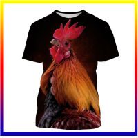 Rooster Graphics Series พิมพ์ฤดูร้อนชาย O คอเสื้อยืดลำลองแขนสั้นบวกขนาดจัมเปอร์ แฟชั่นสตรีทแวร์ผู้ชาย XS-5XL