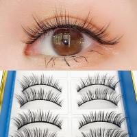 Yokpn 10 Pairs Natural Fake Eyelashes European American Eyes Long Thick Nude Makeup Eyelashes Realistic Big Eyes Eyelash Makeup