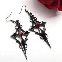 【hot】♀  Gothic Cruz Brincos para Mulheres Genus Acessórios Vintage de Halloween Presentes Pretos