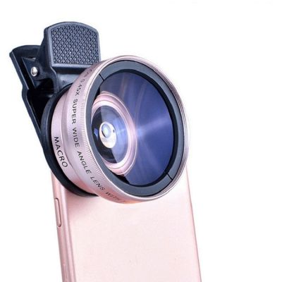 2 Functions Mobile Phone Lens 0.45X Wide Angle Len &amp; 12.5X Macro HD Camera Lens Universal For iPhone Android Phone Smartphone