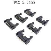 10pcs DC2 2.54mm Pitch Straight / Right angle Hook Horn Socket Connector 10/14/16/20/26/30/40P For Flat Ribbon Cable IDC Socket