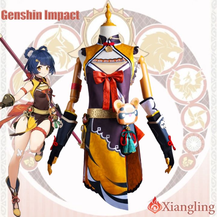 xiangling-cosplay-costume-genshin-impact-adult-carnival-uniform-wig-anime-halloween-party-costumes-masquerade-women-game