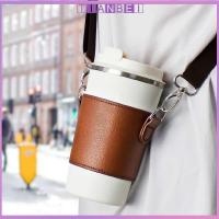 TIANBEI กระเป๋าใส่แก้วเคสหนังถือด้วยมือ,แก้วกาแฟมีหูจับกระเป๋าถือแบบพกพาเป็นมิตรต่อสิ่งแวดล้อม