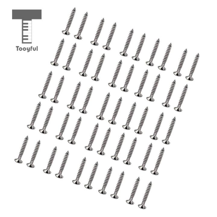 tooyful-50pcs-nickel-guitar-bridge-screws-tremolo-bridge-mounting-screws-for-electric-guitar-bass-parts
