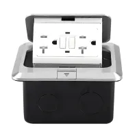 Pop Up Floor Outlet Covers Box with 20 Amp Stainless Steel GFCI Tamper/Weather Resistant Receptacle Outlet