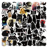 【HOT JJSGWIXLOOWEHG 541】 สติกเกอร์รูปแมวสีดำ50ชิ้นสำหรับสมุดติดรูปแล็ปท็อปเครื่องเขียน Kscrapaft สติ๊กเกอร์รูปสัตว์อุปกรณ์งานประดิษฐ์วัสดุแนววินเทจ