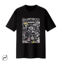 เสื้อยืดผ้าฝ้าย100 พิมพ์ลาย Oasis band gildan unisex