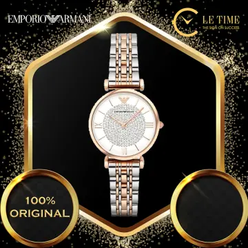 Ladies emporio armani watch hot sale crystal pave dial ar1926