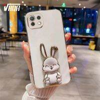 VRQRน่ารักสไมล์แรบบิทเคสโทรศัพท์สำหรับ Xiaomi 11 Lite 5G กรณีโอเคหลุมเต็มป้องกันเลนส์กล้องดีไซน์ใหม่3Dสเตอริโอขาตั้งชุบ 11 lite เคสโทรศัพท์เบาบางเคสโทรศัพท์นิ่มแฟชั่นกรณี