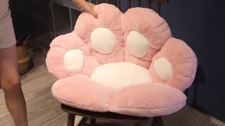 Cute Cat Paw Plush Chair Cushion Child Seat Cushion Sofa Back Pillow Mat  Home