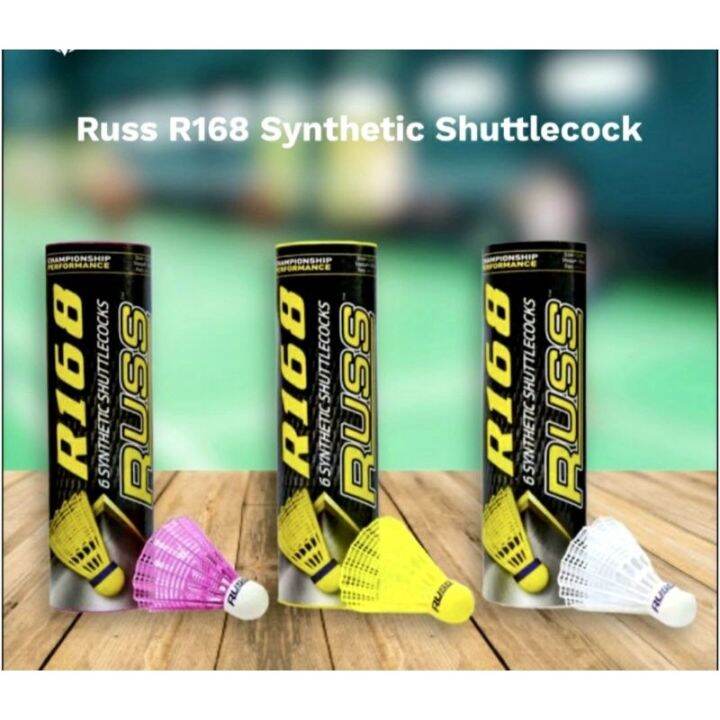 badminton racket Russ R168 Synthetic Shuttlecocks 6's Lazada PH
