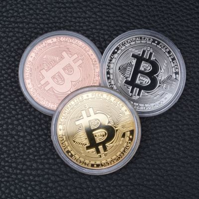 Gold Plated Bitcoin Art Medal Souvenir Exquisite Gift Collectible Physical Metal Multicolor Coins Encrypted Commemorative Coins