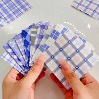 200Pcs Colorful Striped Plaid Series Memo Pads Kawaii Ins Style Plaid Love Heart Pattern Planner Paper