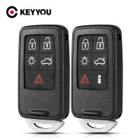 KEYYOU เคสฝาครอบกุญแจอัตโนมัติระยะไกลสำหรับ5 6ปุ่มสำหรับวอลโว่ S60 V60 S80 XC70 XC60 V70 2008-2017อุปกรณ์ตกแต่งรถยนต์