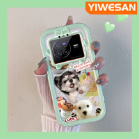 YIWESAN เคสสำหรับ VIVO X80เคสน้อยน่ารักลายสุนัขเคสมือถือโปร่งใสกันกระแทกนิ่มเลนส์กล้องถ่ายรูปสัตว์ประหลาดน้อยน่ารักที่สร้างสรรค์ปลอกซิลิโคนใส