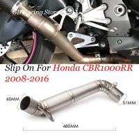 Slip-On สำหรับ HONDA CBR1000RR CBR 1000R 2008 2009 2010 2011 2012 2013 2014 2015 2016มอเตอร์ไซค์61มม. ท่อไอเสียกลาง