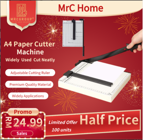 MrC Office Heavy Duty Manual A4 Paper Trimmer White Paper Cutter