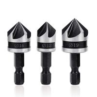 （QIQI tool） 3ชิ้นชุด12/16/19มิลลิเมตร Countersink เจาะบิตชุดสำหรับ WoodQuick เปลี่ยนสว่านเครื่องมือ Chamfer เครื่องมือเจาะ