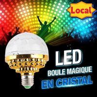 ✨【สต๊อกพร้อมแล้ว】 + Gratis Ongkir✨หลอดไฟเวทีไฟดิสโก้คริสตัลหมุน LED RGB 6W พร้อมฐานโคมไฟ E27-เหมาะสำหรับงานปาร์ตี้ดิสโก้และเอฟเฟกต์คริสต์มาส