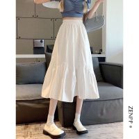 ✇❡ ZARA white skirt womens autumn and winter high waist a-line long skirt mid-length umbrella skirt petite 2023 model