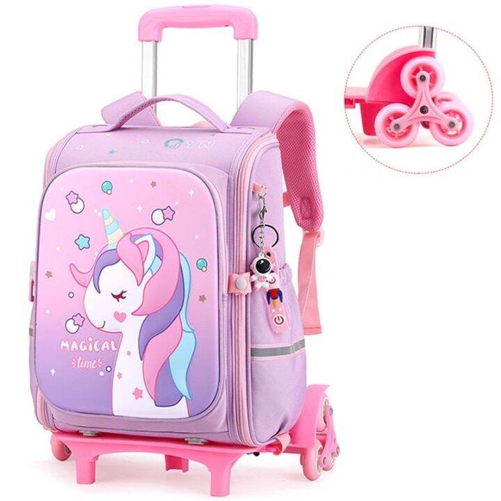 School Bags For Girls Boys Rolling Backpack Bags Girls School Trolley