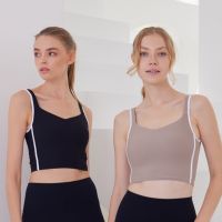 Penny Activewear สปอร์ตบรา บราครอป ตัวยาว คอเหลี่ยมลึกเว้า แบบ Two Tones  มีฟองน้ำ รุ่น Blake Bra  มี2สี /  พร้อมส่งจากไทย