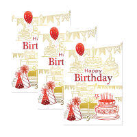 การ์ดอวยพรวันเกิด BLANK CARD Shiny Happy Birthday Greeting Card - แพ็ค 3 : 48CBK301-P3