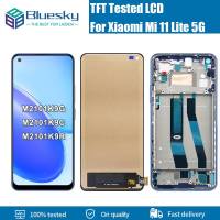 Bluesky ทดสอบ100% สำหรับ Xiaomi Mi 11 Lite 5G M2101K9G M2101K9C สัมผัสหน้าจอ LCD M2101K9R หน้าจอดิจิตอลชิ้นส่วนอะไหล่แผงประกอบ