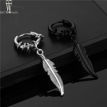 925 Silver Hoop Male Earring Dalí - Pair – Code Earrings For Man