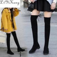 Thigh High Boots Female Winter Boots Women Over The Knee Boots Flat Stretch y Fashion Shoes 2019 Black Botas Mujer Sneakers