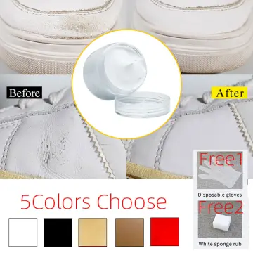 White Leather Shoe Paint Cream Coloring for Bag Sofa Car Seat Scratch 30ml  Leather Dye Repair Restoration Color Change Paint