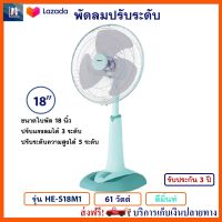 พัดลมปรับระดับ พัดลม Hatari รุ่น HE-S18M1 ขนาด 18 นิ้ว กำลังไฟ 61 วัตต์ สีมิ้น ควบคุมแรงลม 3 ระดับ พัดลมตั้งโต๊ะ พัดลมตั้งพื้น พัดลมสไลด์ ฮาตาริ