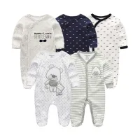 Unisex 5PCSLot Baby Girl Clothes 0-12M Bodysuits Newbron Baby Boy Clothes Long Sleeve Jumpsuit Pajamas Roupa de bebe