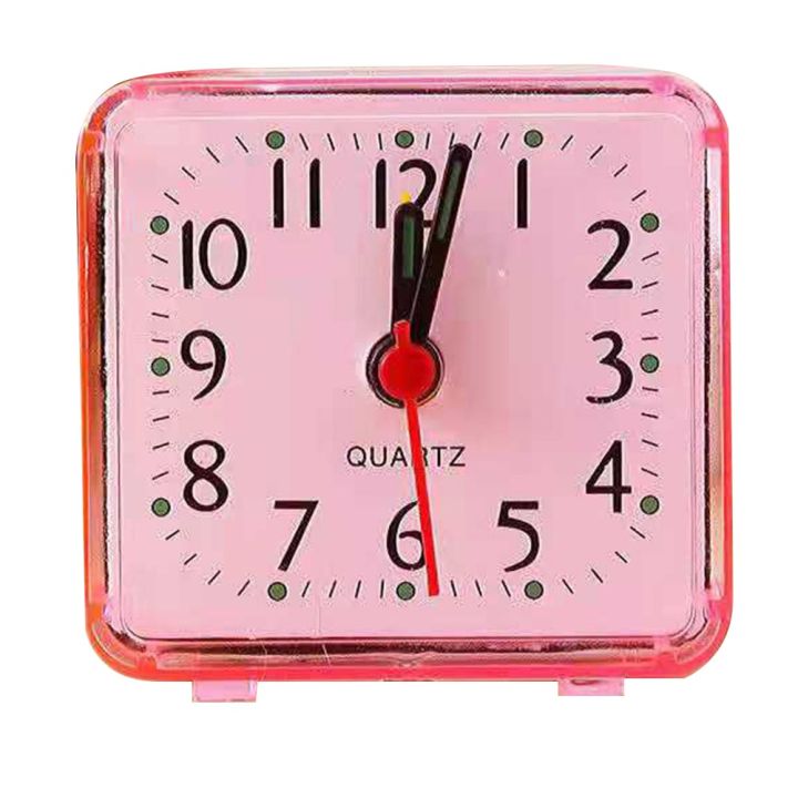 Battery Operated Quartz Alarm Clock Tick Small Bedside Clocks 4 Colours