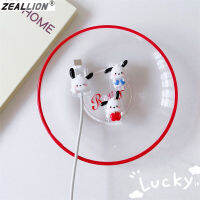 Zeallion (ซื้อ1ได้รับ1) สาย USB แฟชั่นสายชาร์จส่งข้อมูล Android และ iPhone อุปกรณ์ป้องกันสายตุ๊กตา Stitch น่ารัก (สุ่มรูปแบบ)