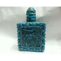 ❈✳ Turquoise snuff bottle collection of Chinese old hand carved dragon