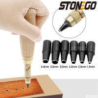 STONEGO 1เซ็ตหลุมหมัดสกรูที่ถอดออกได้หนังสือเจาะอัตโนมัติที่มี6ขนาดเคล็ดลับ1.5-4มิลลิเมตรเข็มขัดอัตโนมัติสกรู Stonego หมัดหนัง