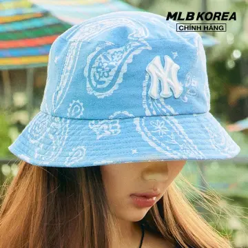 MLB Korea Unisex Paisley Bucket Hat NY Yankees Black