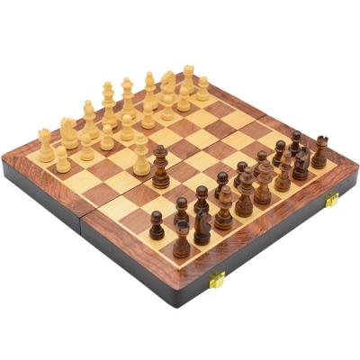 Wooden Folding Magnetic Chess Handmade Portable Travel Chess Board Game Set Entertainment Board Games for Children Gifts kindness
