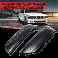 2ชิ้นฝาครอบไฟหน้าสำหรับ BMW E39ดึง1996-2003 301 302โคมไฟเชลล์ไฟหน้าเลนส์แก้วไฟหน้าเลนส์