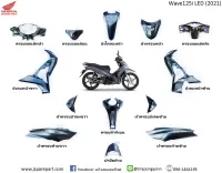 ชุดสี Wave125i led สัเทา ปี 2021 แท้ ศูนย์ 13 ชิ้น