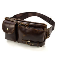 Men Genuine Leather waist Packs Fanny Pack Belt Bag Phone Pouch Mini Travel Chest Bag Male Small Crossbody Bag Leather Pouch