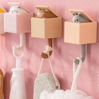 Unique Cute Cat Hook Seamless Dormitory Bedroom Door Hangers Hooks Key Umbrella Towel Cap Coat Rack Wall Decoration Picture Hangers Hooks